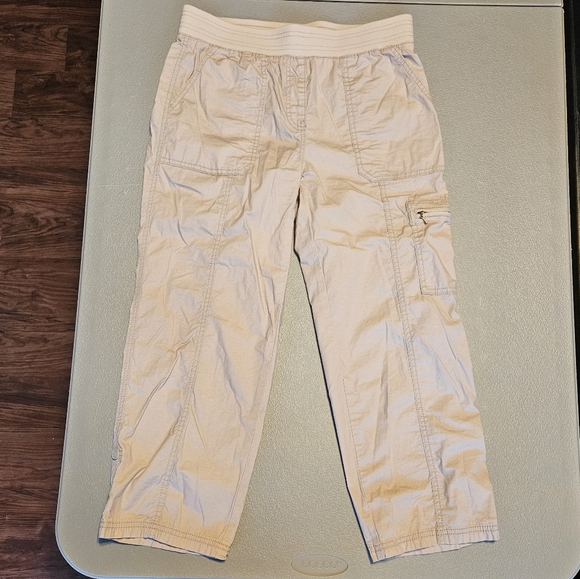 Chicos Cargo Cropped Pants Khaki Small, Size 2 - Picture 1 of 8